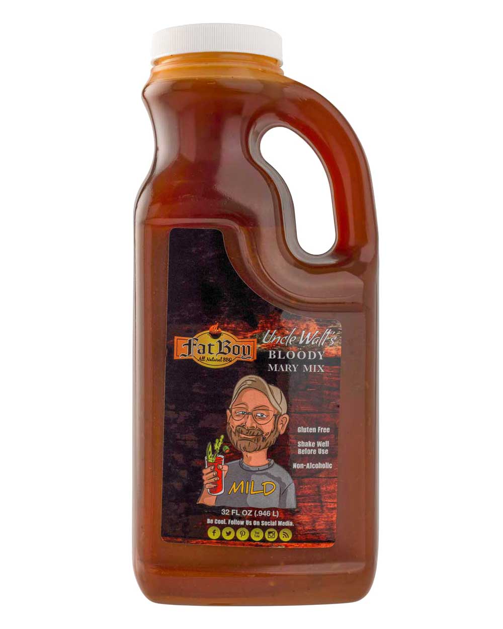 Gluten Free Uncle Walt’s Bloody Mary Mix | Pack of 2 | Mild & Spicy | Gluten Free | Hickman's Fat Boy BBQ