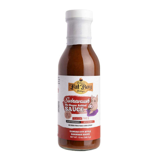 Swinewaush No Sugar Added Natural BBQ Sauce 13 oz | Gluten Free | Hickman's Fat Boy BBQ