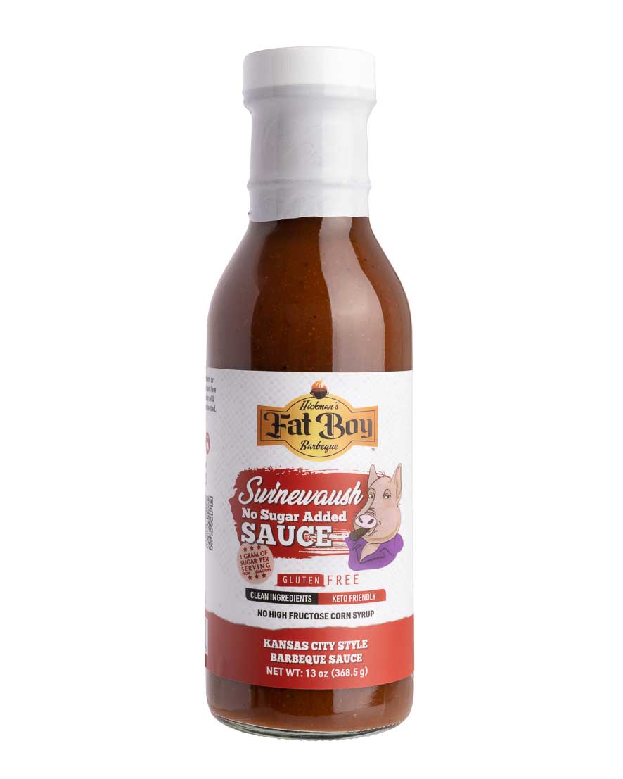 Swinewaush No Sugar Added Natural BBQ Sauce 13 oz | Pack of 2 | Gluten Free | Hickman's Fat Boy BBQ