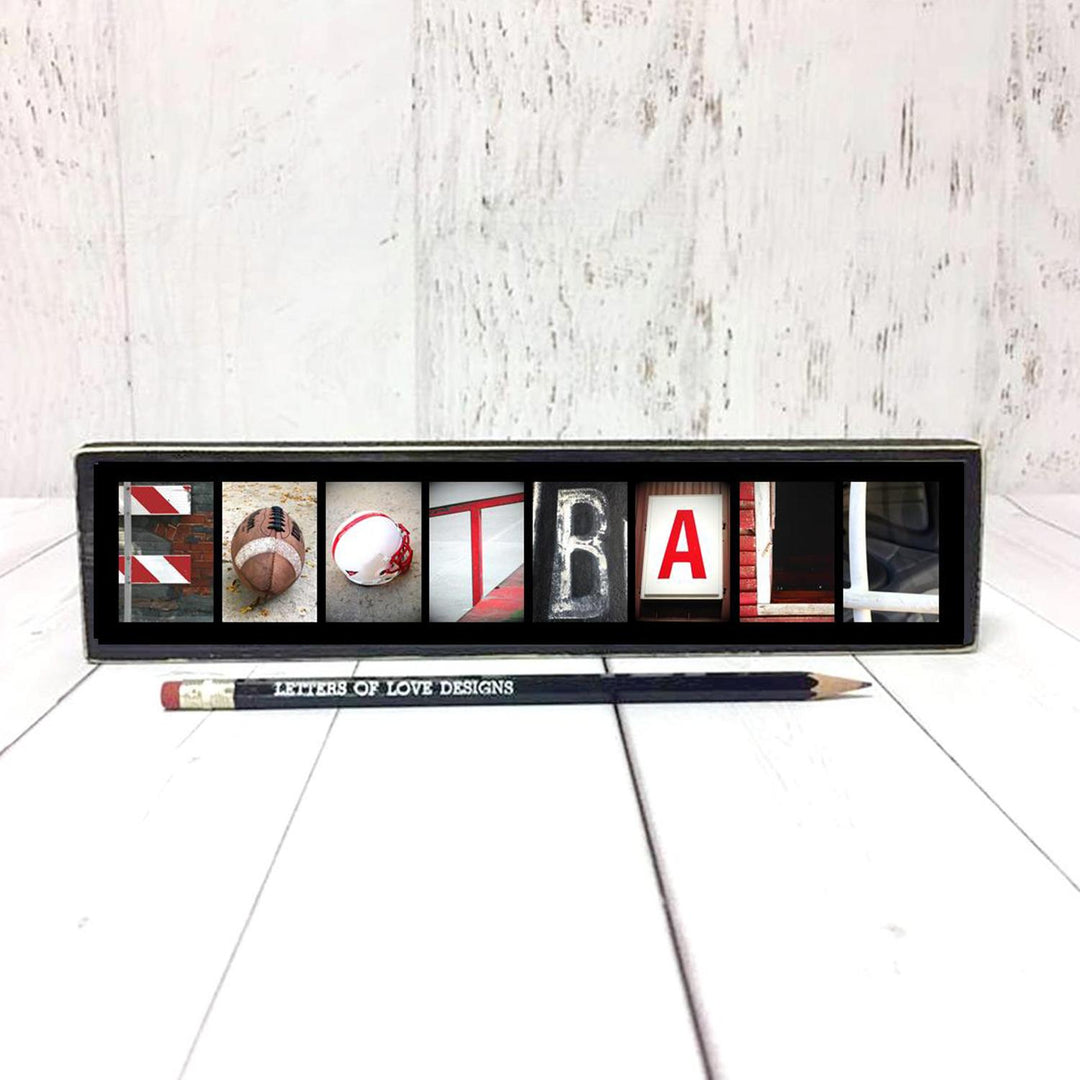 Football Word Block | Multiple Sizes | Letters of Love Designs