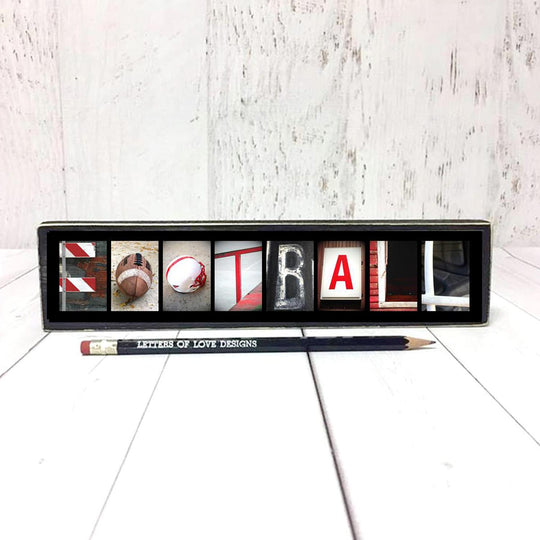 Football Word Block | Multiple Sizes | Letters of Love Designs