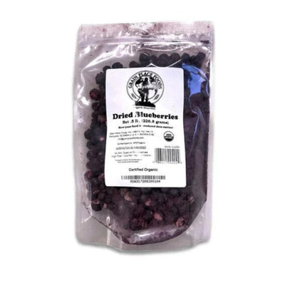 One 1/2 Pound Bag Of Freeze Dried Blueberries On A White Background