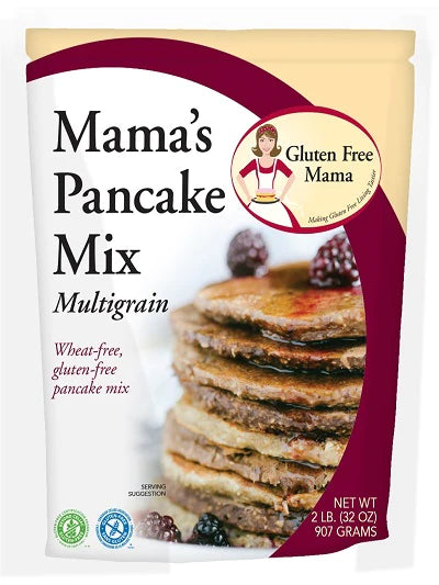 Multigrain Pancake Mix | 2lb. Bag | Gluten Free Mama's | Wheat-free, Gluten-Free Pancake Mix | Easy to Follow Recipe | Add Fruit or Spices for Extra Flavor | Perfect Breakfast Food | Nebraska Recipe | Makes Fluffy, Authentic Pancakes