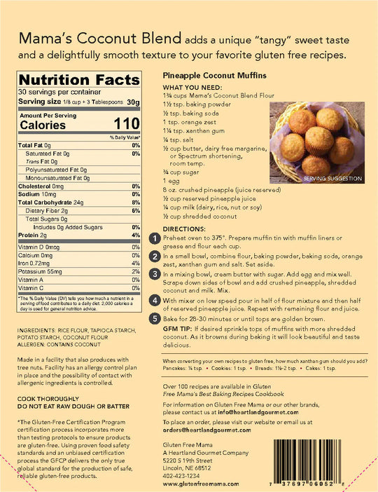 Coconut Flour | Pack of 2 | 4 lb | Shipping Included | Gluten Free Mama | 6053