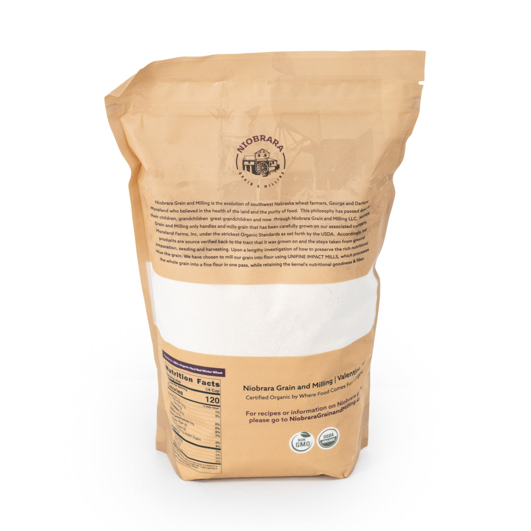 100 % Organic Wheat Bread Flour | 5 lb. | Versatile Baking & Cooking Flour | Non-GMO | Niobrara Grain & Milling | Made in Valentine, NE