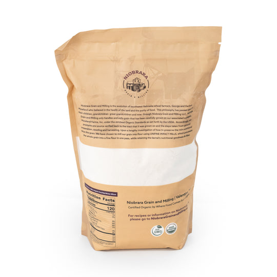 100 % Organic Wheat Bread Flour | 5 lb. | Versatile Baking & Cooking Flour | Non-GMO | Niobrara Grain & Milling | Made in Valentine, NE