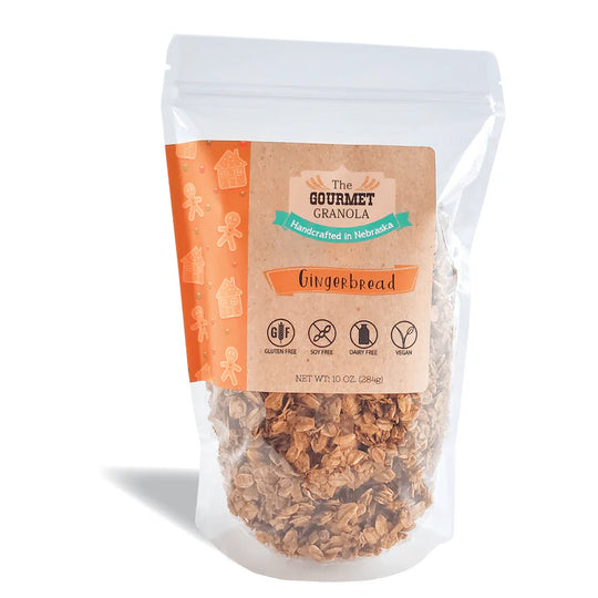 Gingerbread Granola | 12 oz. Resealable Bag | Holiday Flavor | Made in Omaha, NE | The Gourmet Granola