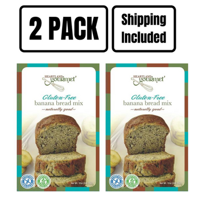 Gluten Free Banana Bread Mix | Certified Gluten Free | 2 Pack | Real Banana Flavor | Homemade Recipe | Simple Ingredient Mix | Shipping Included