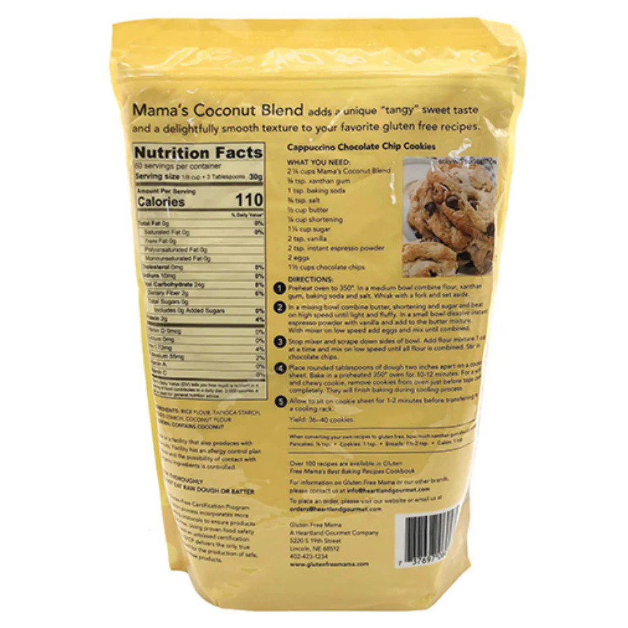 Coconut Blend Flour | 2 LB Bag | Gluten Free Mama's | Gluten and Wheat Free | Smooth Texture | 6 Pack | Shipping Included