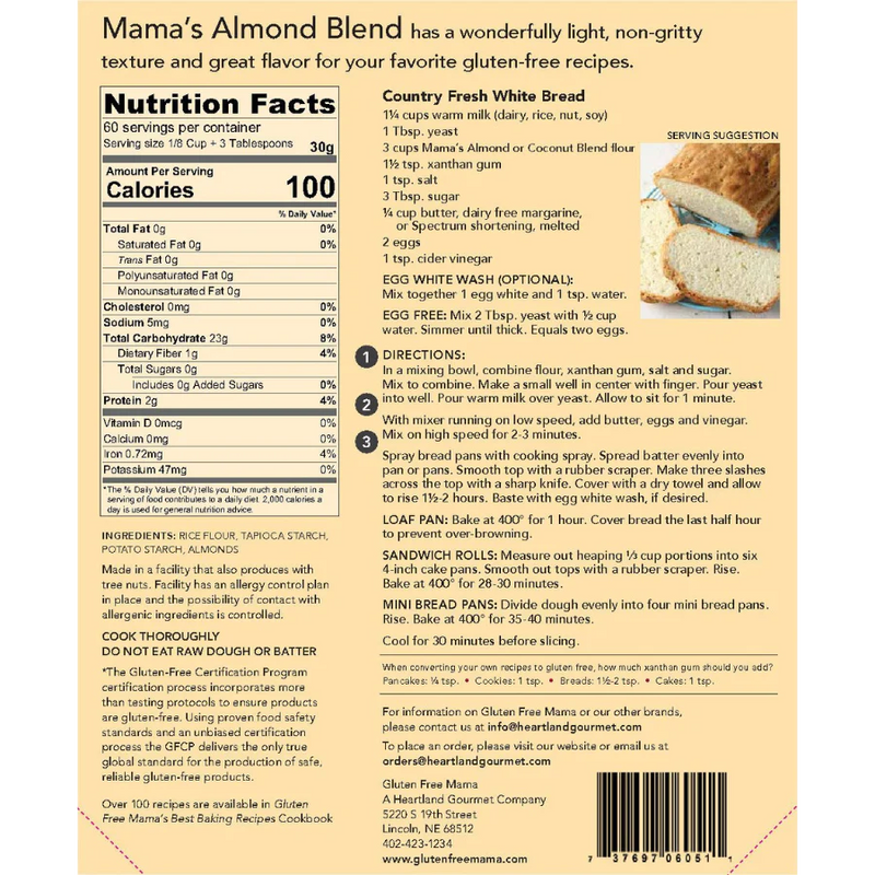 Almond Flour | 2 LB Bag | All Purpose Flour | Light, Non-Gritty Texture | Full Of Fiber | Perfect For Baking | Flour Substitute | Subtle, Nutty Flavor | Gluten Free Mama&