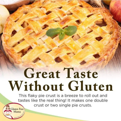 Gluten Free Pie Crust Mix | 18 oz. Bag | Gluten Free Mama's | Makes the Flakiest Pie Crust | Sweet, Buttery Taste | Double or Single Pie Crust | Made with High Quality Ingredients | Easy to Store | Nebraska Recipe | 2 Pack | Shipping Included