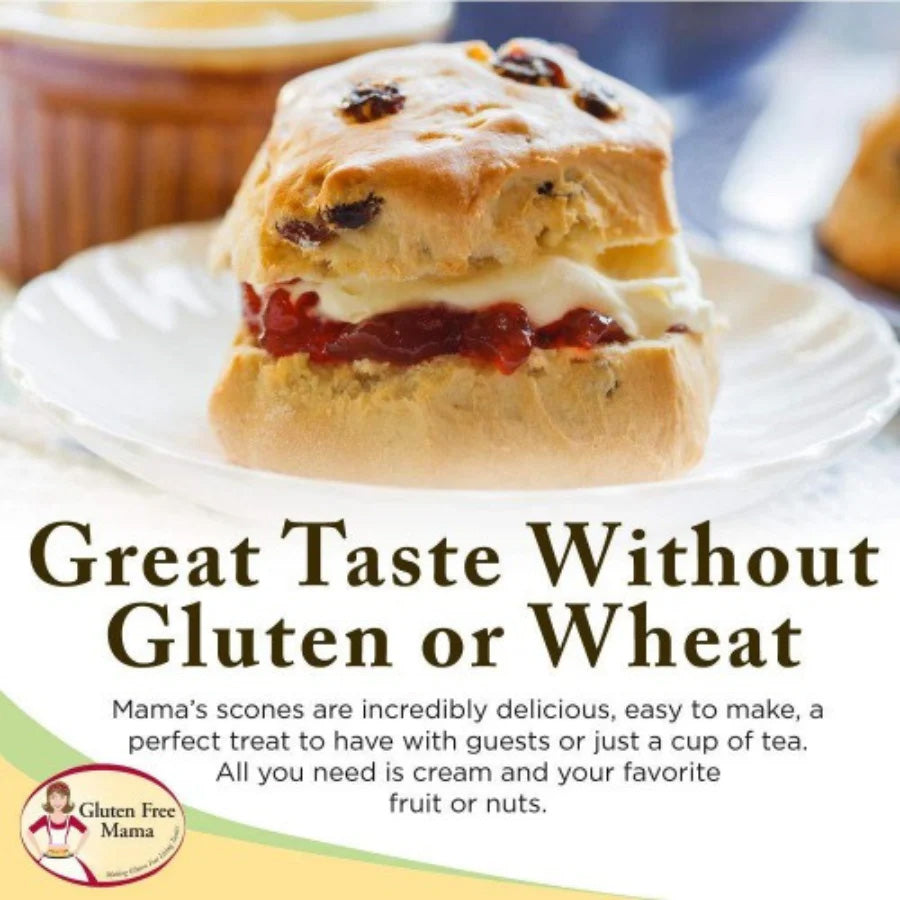 Gluten Free Scone Mix | 2 lb. Bag | Gluten Free Mama's | Easy to Make | Irresistible Aromas | Add Fruit or Cream for Burst of Flavor | Light and Fluffy | Nebraska Made Pastry | Warm, Soft Pastry Treat | Easy to Bake