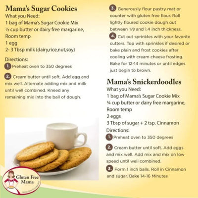 Gluten Free Sugar Cookie Mix | 15 oz. Bag | Gluten Free Mama's | Softest, Chewiest Cookies | Healthy Alternative | Sugar Dusted Cookie Recipe | Fan Favorite Dessert | Easy and Fun to Bake | Made with High Quality Ingredients | 4 Pack | Shipping Included