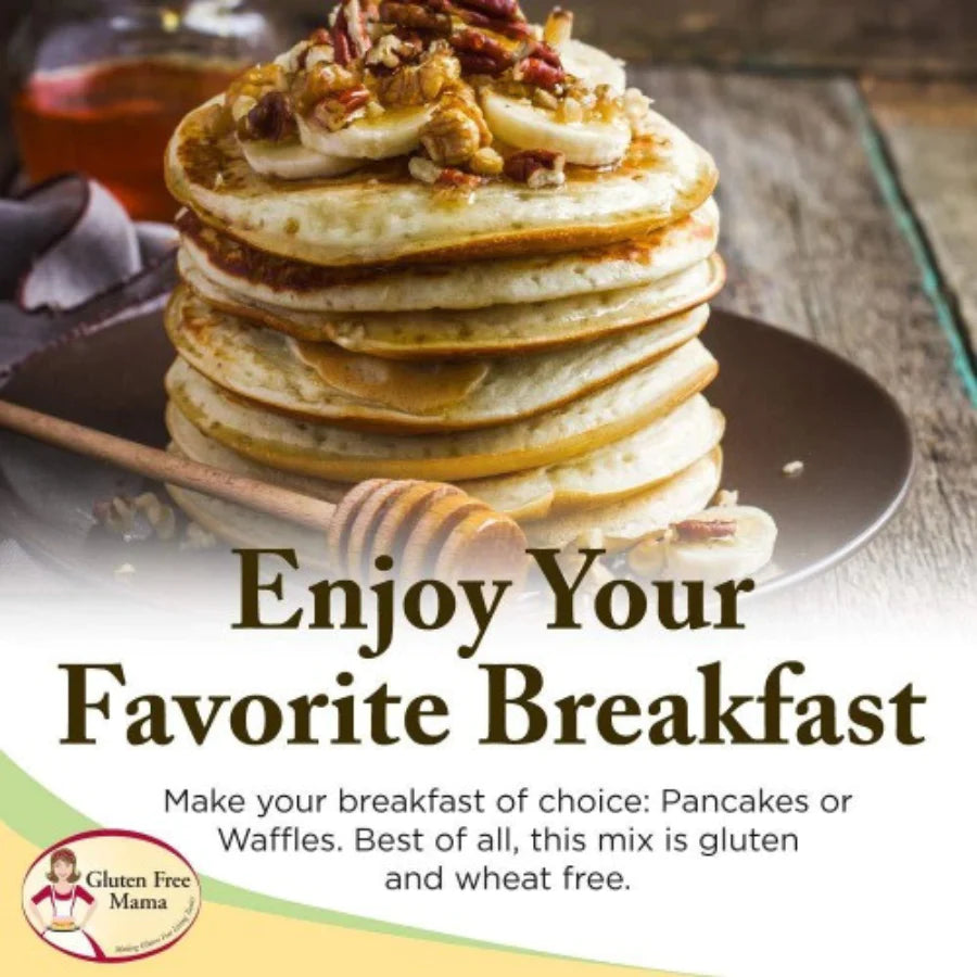 Gluten Free Pancake and Waffle Mix | 2lb. Bag | Gluten Free Mama's | Light & Fluffy Pancake & Waffles | Easy to Follow Recipe | Add Fruit or Spices for Extra Flavor | Perfect Breakfast Food | Nebraska Recipe | 2 Pack | Shipping Included