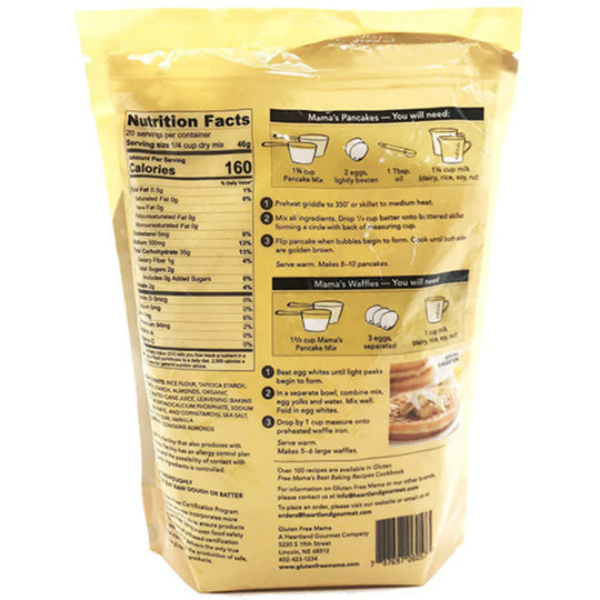 Gluten Free Pancake and Waffle Mix | 2lb. Bag | Gluten Free Mama's | Makes Light & Fluffy Pancakes | Easy to Make | 6 Pack | Shipping Included