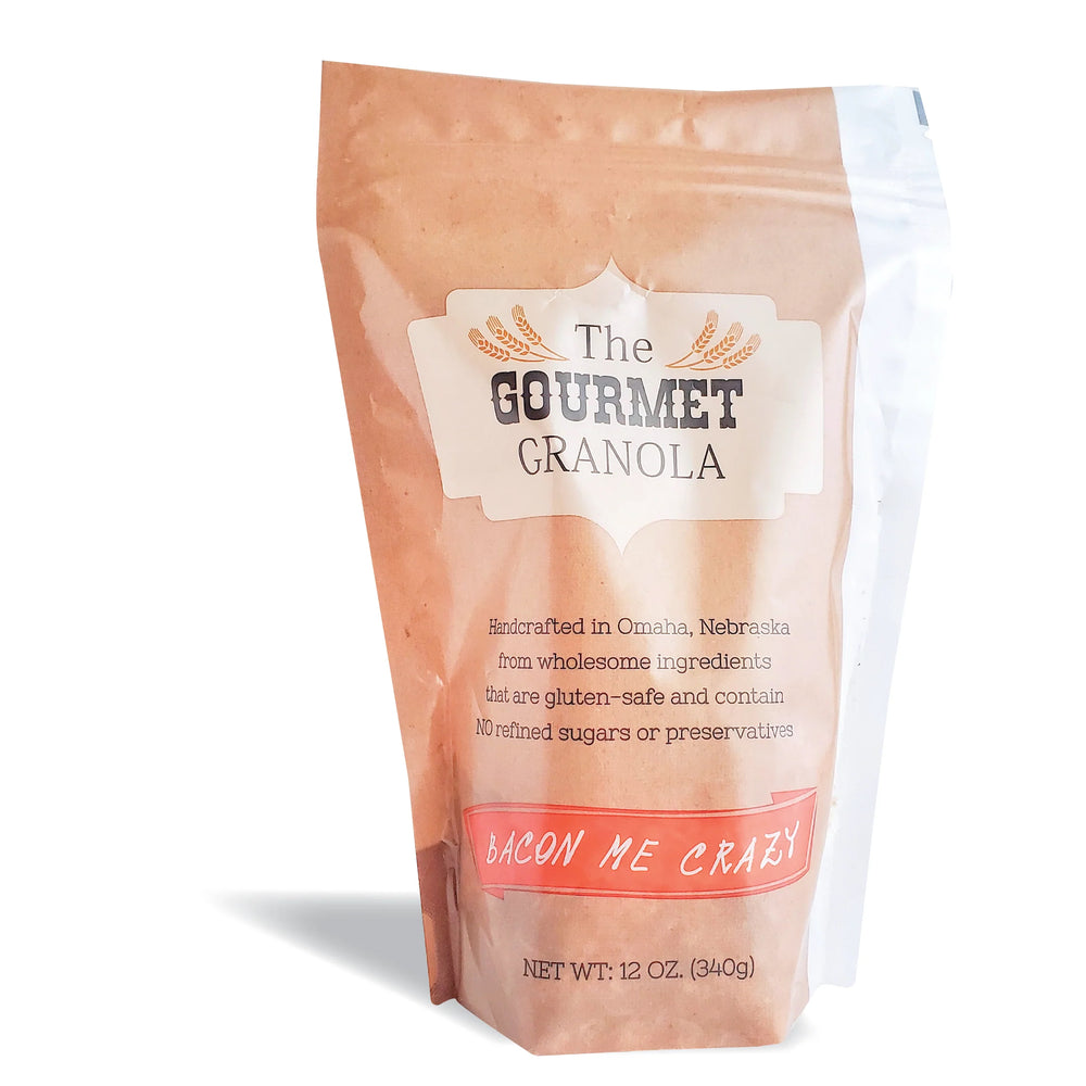 Bacon Me Crazy Granola | Pack of 3 | 12 oz. Resealable Bag | Sweet & Salty Punch | Made in Omaha, NE | The Gourmet Granola