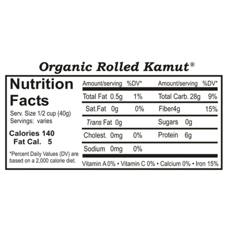 Rolled Kamut Khorasan Wheat | 1 lb. Bag | Hearty & Healthy Breakfast Cereal | 2 Pack | Shipping Included | Add To Baked Goods For Nutritious Dessert | Easy To Digest