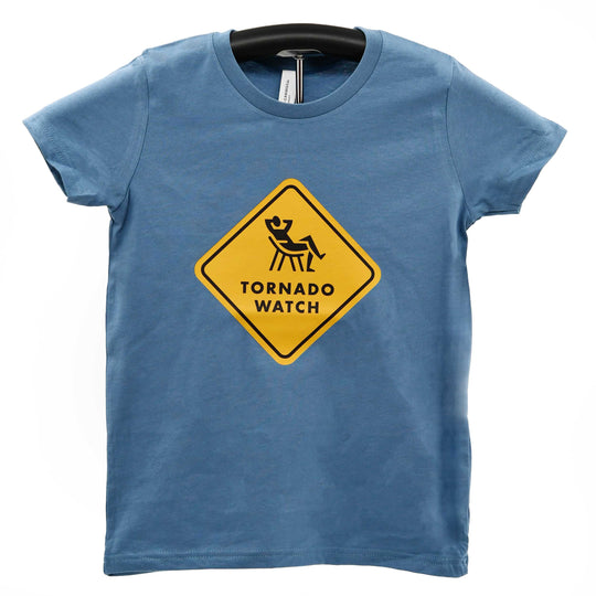 SALE | Tornado Watch Youth T-Shirt | Blue/Gray | HEARTlandia