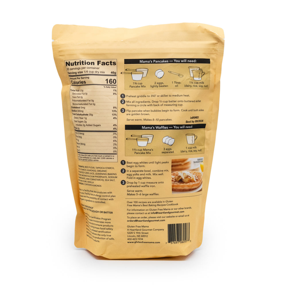 Gluten Free Pancake and Waffle Mix | 2lb. Bag | Light & Fluffy Pancakes | Gluten Free Mama