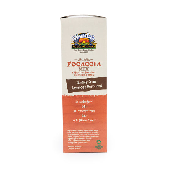 Focaccia Bread Mix | Wanda's Organic Mixes | Dried Tomatoes and Roasted Garlic | Focaccia Bread Kit