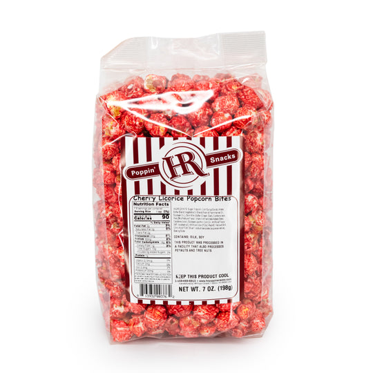 Cherry Licorice Popcorn | 7 oz. | HR Poppin' Snacks | Made in Gibbon, NE