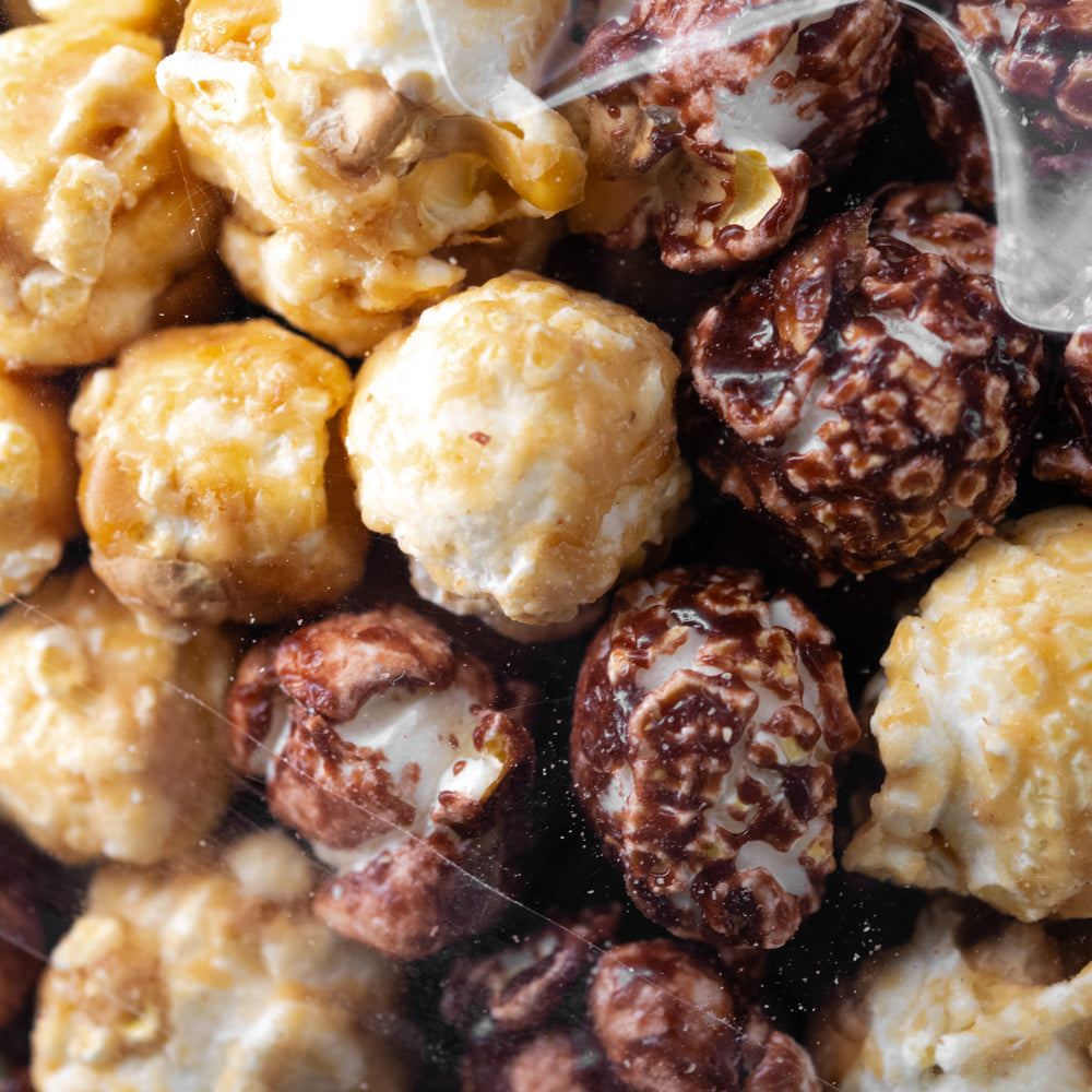 Close up of Peanut Butter Cup Popcorn 