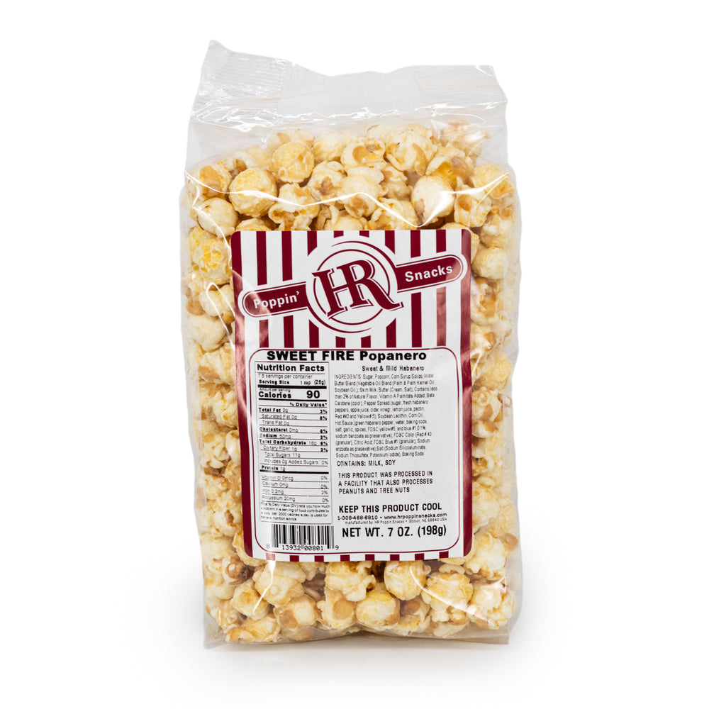 Sweet Fire Popanero | Pack of 3 | 7 oz. | HR Poppin' Snacks | Made in Gibbon, NE