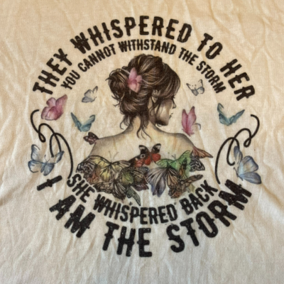Screen Printed T-shirt | I am The Storm Design | White