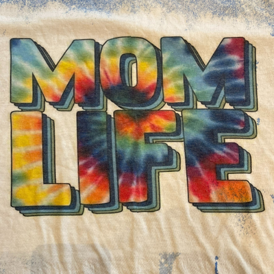 Bleach Dyed T-shirt | Tie Dye Design | Mom Life | Blue