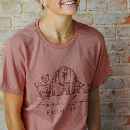 Farm Life, Farm Wife T-Shirt | Multiple Sizes | The Hex + The Hive