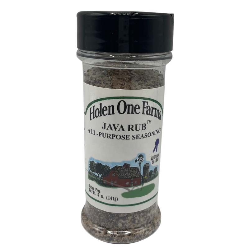 Java Rub and Seasoning | 5 oz. Bottle | Rib and Roast Rub | Bold Flavor | Nebraska Seasoning | Gluten Free | All Natural | No MSG | Sea Salt | Perfect for Grilling and Cooking
