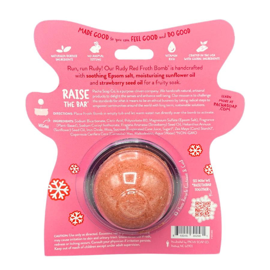 Ruby Red Strawberry Scented Bath Bomb | 3 oz | Pacha Soap Company