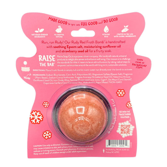 Ruby Red Strawberry Scented Bath Bomb | 3 oz | Pacha Soap Company