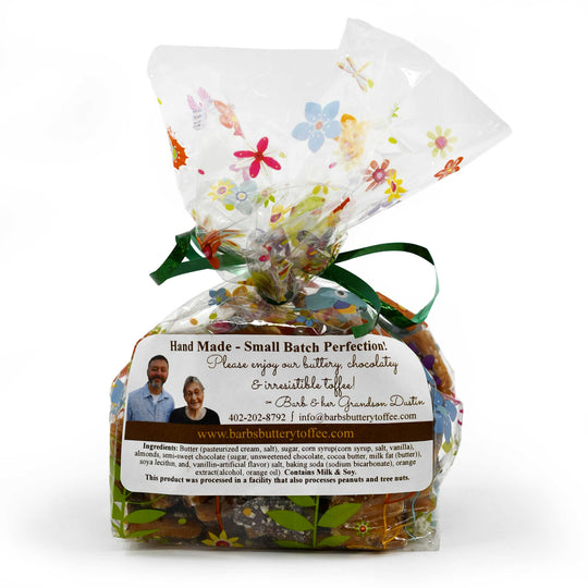 IN-STORE PICKUP ONLY | Homemade Milk Chocolate Toffee | 8 oz | Multiple Nut Options | Barb's Buttery Toffee