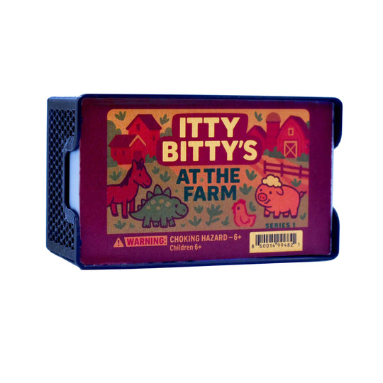 Children's book titled 'Itty Bitty's at the Farm' with colorful illustrations on a white background.