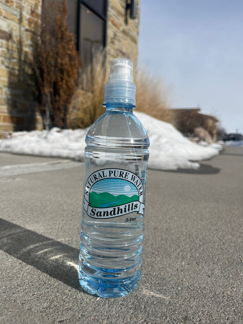 1/2 Liter Bottle | Single Bottle | 16.9 fl. oz. | Natural Pure Water | Ogallala Aquifer Drinking Water | No Reverse Osmosis | PET Safe Water Bottle