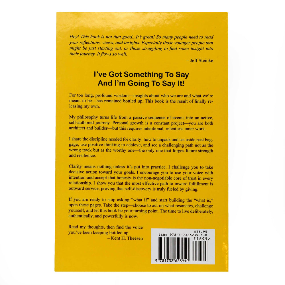Book back cover with text and a barcode on a yellow background