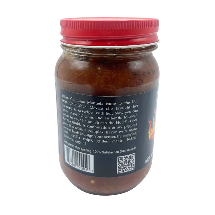 If You Dare Salsa: Fire in the Hole, side of the jar on a white background