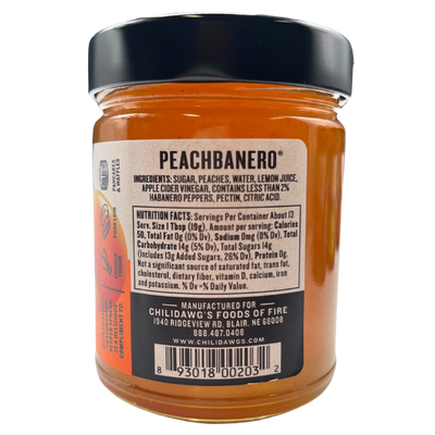Peachbanero Pepper Spread | 9 oz. Jar | Peach Pepper Spread | Gluten Free | Sweet and Spicy | Delicious Compliment to Chicken Thighs, Pork Loin, and Pancakes & Waffles | Elevates Any Ordinary Meal | Sweet and Fruity Kick of Heat | Nebraska Made Jelly
