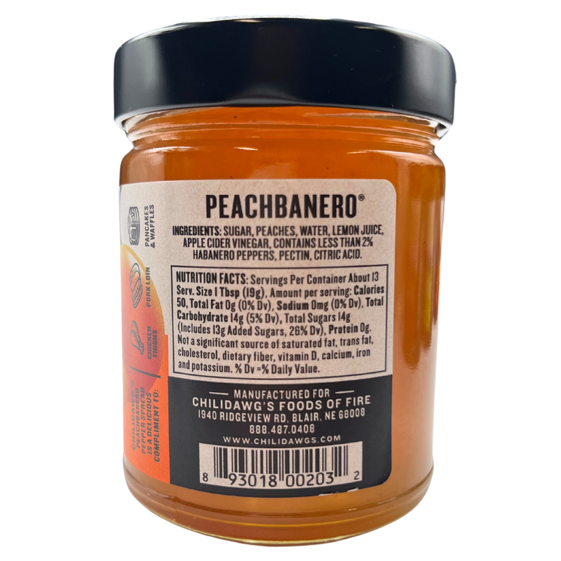 Peachbanero Pepper Spread | 9 oz. Jar | Peach Pepper Spread | Gluten Free | Sweet and Spicy | Delicious Compliment to Chicken Thighs, Pork Loin, and Pancakes & Waffles | Elevates Any Ordinary Meal | Sweet and Fruity Kick of Heat | Nebraska Made Jelly