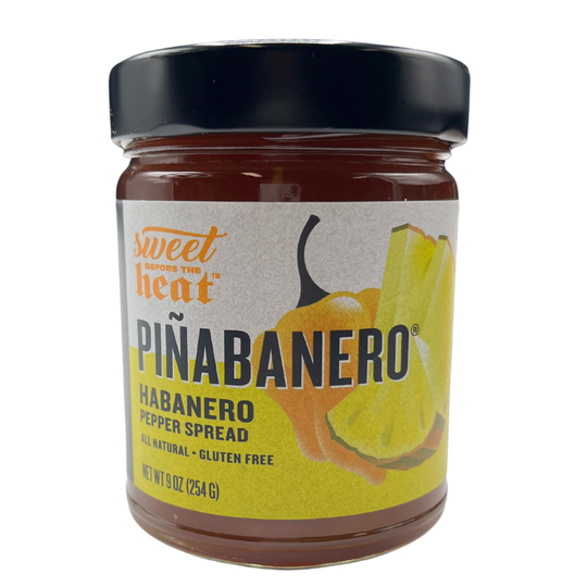 Piñabanero Pepper Spread | 9 oz. Jar | Pineapple Pepper Spread | Gluten Free | Tang & Spicy Jelly | Made in Blair, NE | Chili Dawg's Foods of Fire