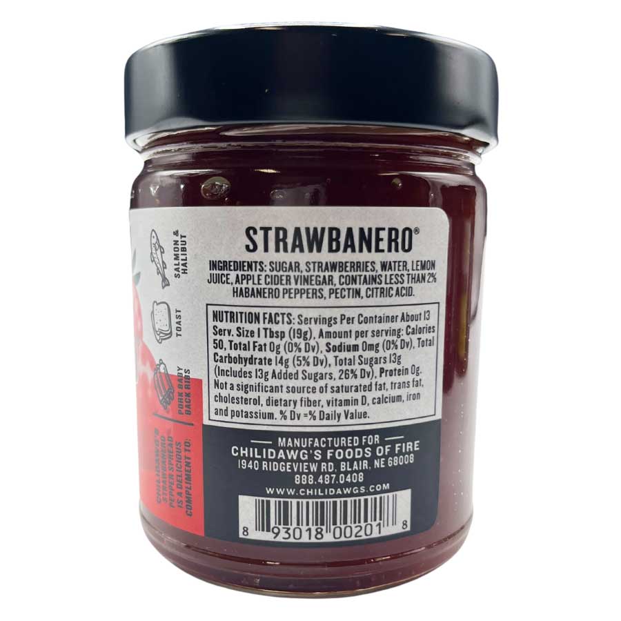 Strawbanero Pepper Spread | Pack of 2 | 9 oz | Gluten Free | Chili Dawg's Foods of Fire