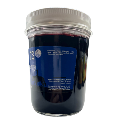 Wild Elderberry Jelly | 8 oz. Jar | All Natural | No Preservatives Or Corn Syrup | Sweet and Tangy | Adds A Burst of Flavor To Any Dish | Nebraska Made | Hand-Picked Elderberries | Fresh Tasting