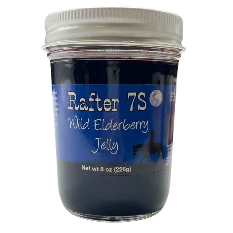 Wild Elderberry Jelly | 8 oz. Jar | All Natural | No Preservatives Or Corn Syrup | Sweet and Tangy | Adds A Burst of Flavor To Any Dish | Nebraska Made | Hand-Picked Elderberries | Fresh Tasting
