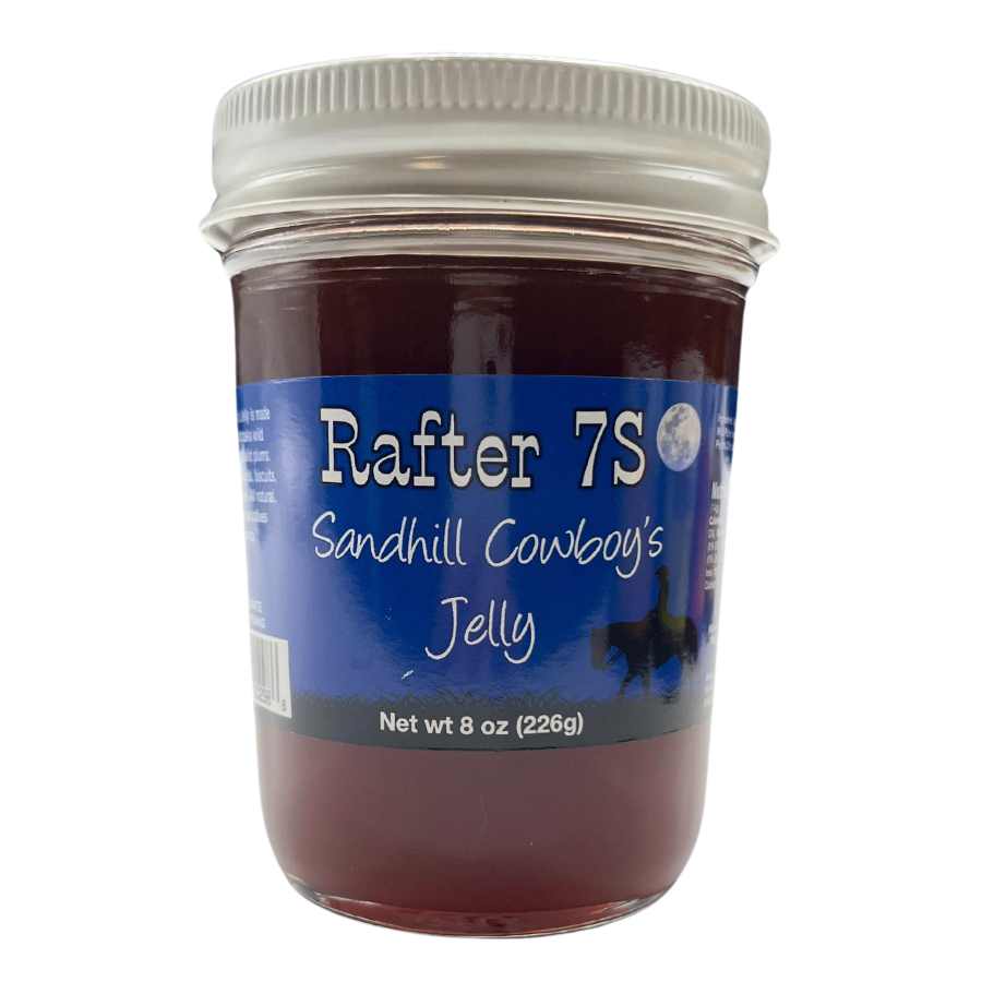 Sandhill Cowboy's Jelly | 8 oz. Jar | Wild Plum and Chokecherry Jelly | Spread on Toast, Bagels, Biscuits, or Pancakes | Authentic Nebraska Jelly | Hand-Picked Fruits | Fresh Fruit Spread | Adds Notes Of Fruity Flavor To Any Dish