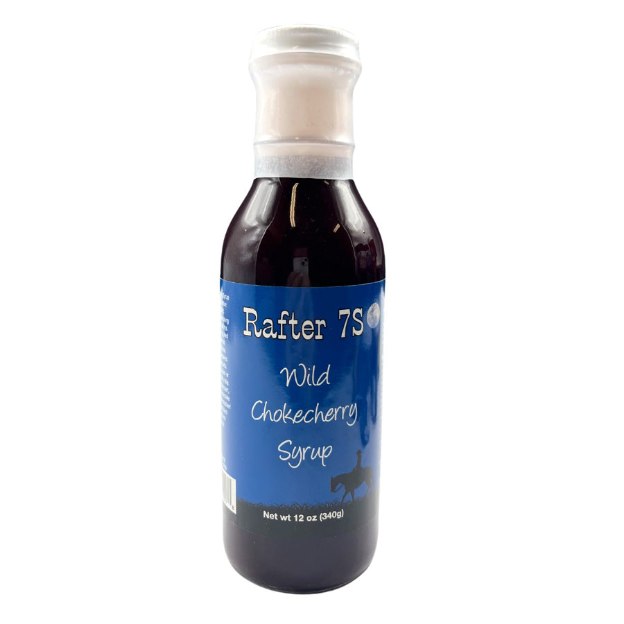 Wild Chokecherry Syrup | 12 oz. | 3 Pack | Fresh Fruit Syrup | Delicious On Pancakes & Waffles | Made in Paxton, NE | Rafter 7S