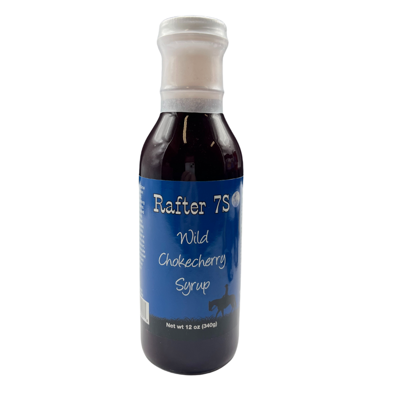 Wild Chokecherry Syrup | 12 oz. Bottle | All Natural | Experience The Native Nebraska Flavor | Made With Fresh, Hand-Picked Chokecherries | Drizzle On Pancakes, Waffles, or Biscuits | Try As A Tea Sweetener
