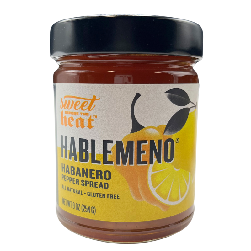 Hablemeno Pepper Spread | 9 oz. Jar | Lemon Pepper Spread | Gluten Free | Sweet and Spicy | Delicious Compliment To Cream Cheese & Crackers, Pork Loin, and Shrimp | Adds A Zesty Kick To Any Dish | All Natural Ingredients | Nebraska Made