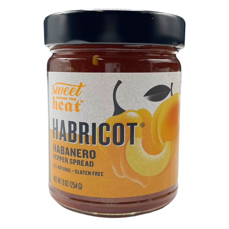 Habricot Pepper Spread | 9 oz. Jar | Apricot Pepper Spread | Gluten Free | Sweet and Spicy | All Natural Ingredients | Compliment With Chicken Thighs, Cream Cheese & Crackers, and Toast | Makes A Perfect Holiday Dip | Nebraska Pepper Spread | Fruity Heat