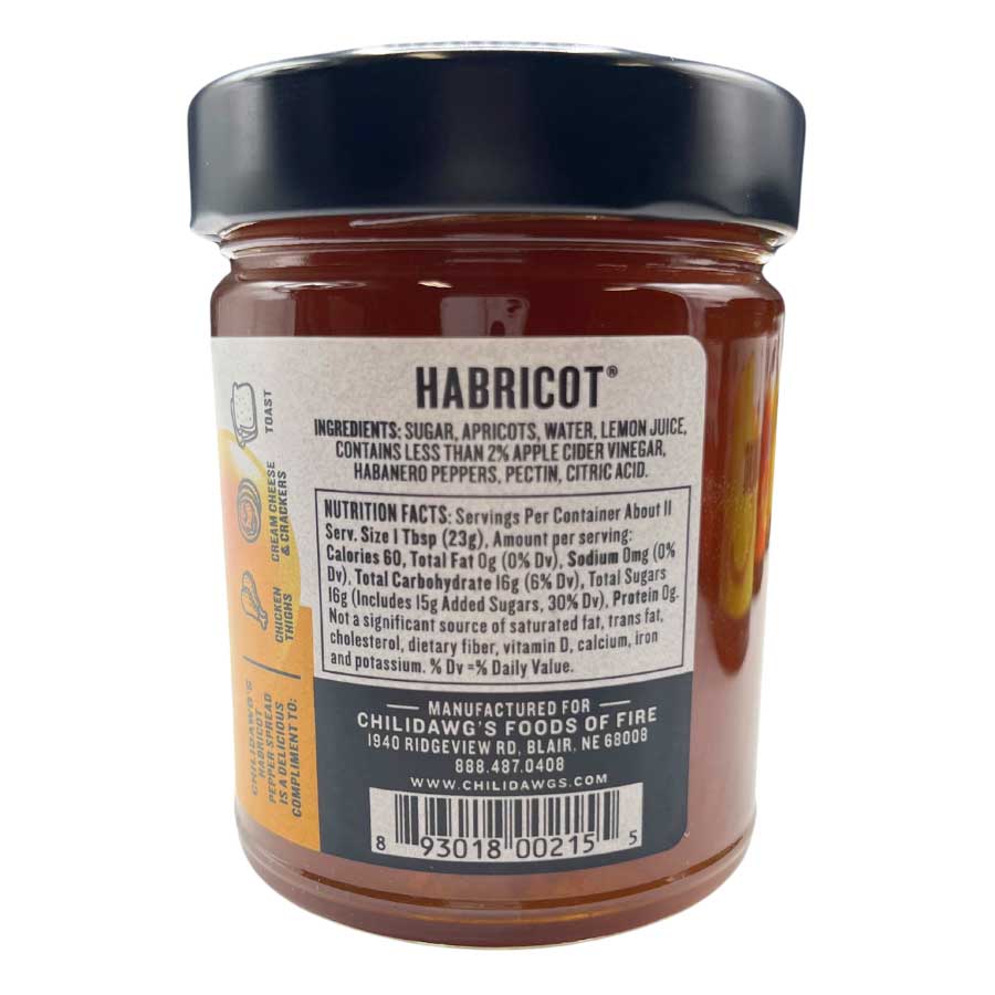 Habricot Pepper Spread | Pack of 2 | 9 oz | Gluten Free | Chili Dawg's Foods of Fire